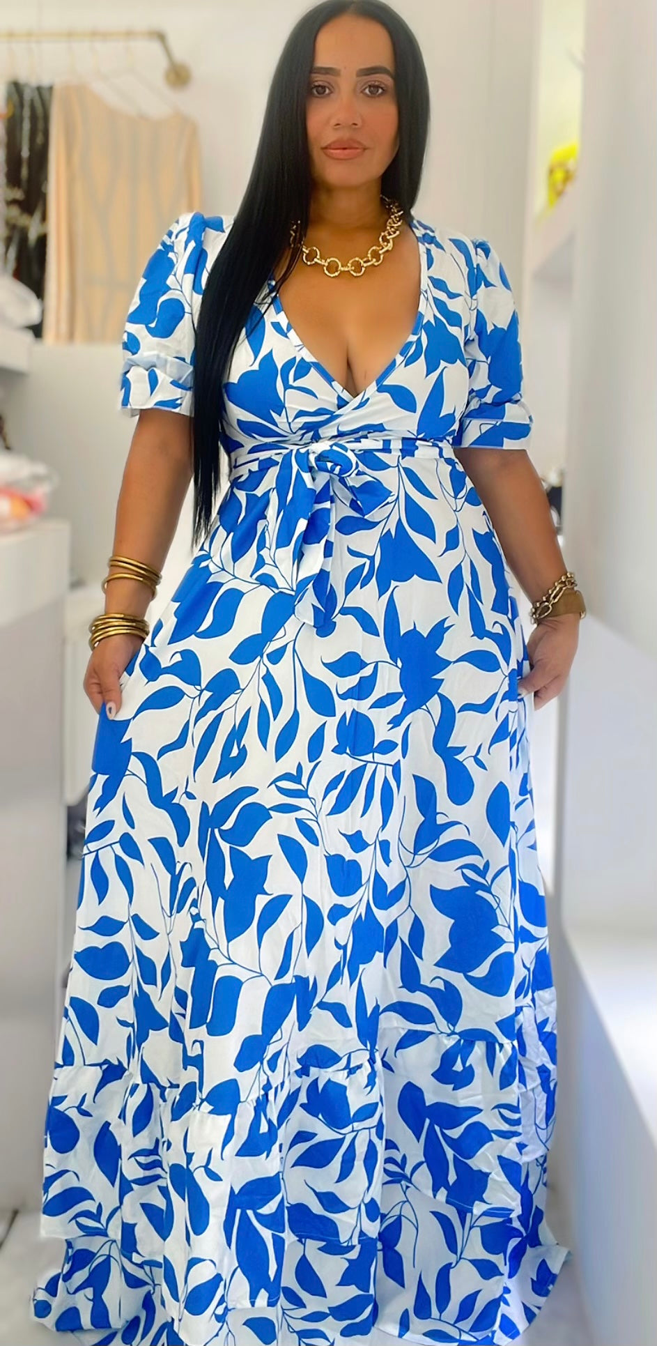 Dress maxi blue Floral