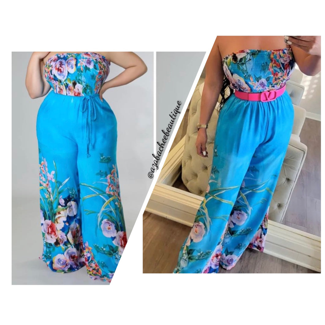 Jumpsuit Blue Floral