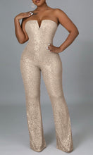 Load image into Gallery viewer, Jumpsuit Sequin Gold Strapless
