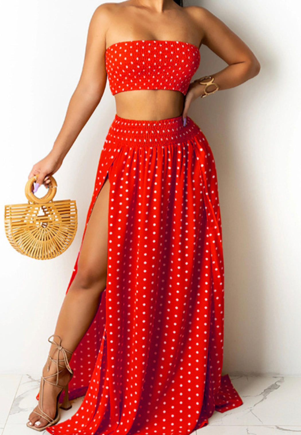 Set Skirt Polka Dots Victoria Red